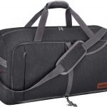 Canway 65L Travel Duffel Bag, Foldable Weekender Bag with Shoes Compartment for Men Women Water-proof & Tear Resistant (Panther Black, 65L)