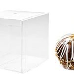 30 PCS Clear Candy Apple Box With Hole,4"x 4"x 4" Transparent Favor Boxes for Caramel Apples,Chocolates,Clear Gift Boxes for Baby Shower,Christmas,Halloween,Wedding…
