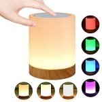 ROYFACC Night Light Touch Sensor Lamp Bedside Table Lamp for Kids Bedroom Rechargeable Dimmable Warm White Light + RGB Color Changing - -