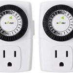 BN-LINK BND-60/U47 Indoor Mini 24-Hour Mechanical Outlet Timer, 3-Prong, 2-Pack
