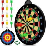 Magnetic Dart Board - 12pcs Magnetic Darts (Red Green Yellow) - Excellent Indoor Game and Party Games - Magnetic Dart Board Toys Gifts for 5 6 7 8 9 10 11 12 Year Old Boy Kids