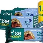 Rise Pea Protein Bar, Sunflower Cinnamon, Soy Free, Paleo Breakfast & Snack Bar, 15g Protein, 5 Natural Whole Food Ingredients, Simplest Non-GMO, Vegan, Gluten-Free, Plant Based Protein, 12 Pack