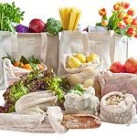 ATALPHA Ultra Premium Reusable Canvas Grocery Bags, Washable Foldable Shrink-Resistant (Pack 2 + 8 Produce Bag)