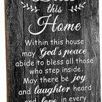Bless this Home Wall Decor House Blessing Plaque House warming Present for New Home Farmhouse Entryway Sign Wood Rustic Sign for Homeowner Gift Religious Christmas Decoration (Black)